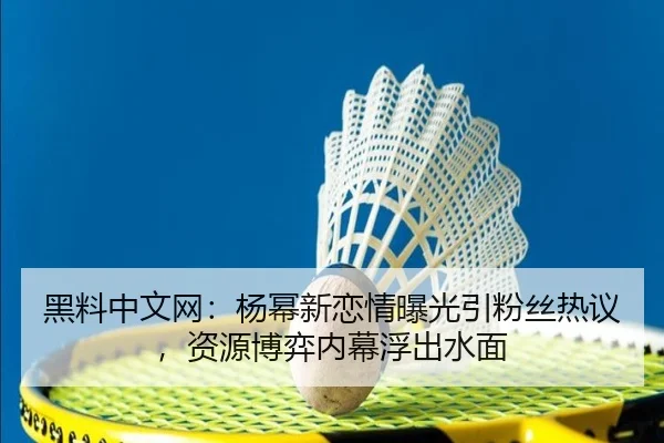 黑料中文网：杨幂新恋情曝光引粉丝热议，资源博弈内幕浮出水面